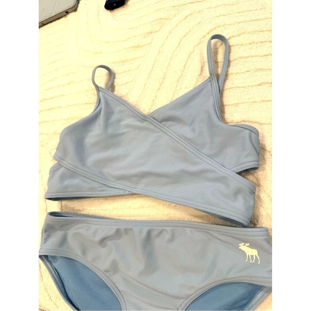 Abercrombie Kids Light Blue Bikini Swimsuit Set – Girls Size 9/10